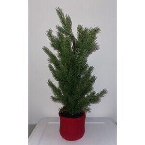 24 in Faux Pine Tree in Red Felt Pot Winter Christmas Holiday
